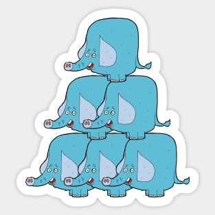 Funny Elephants Pyramid Sticker